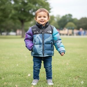 KAWS X The North Face 1996 Retro 700 Down Fill  Nuptse Puffer Jacket Size 5T